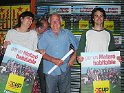 Carme Polvillo, Pep Riera i Xevi Safont-Tria presenten el cartell de la CUP