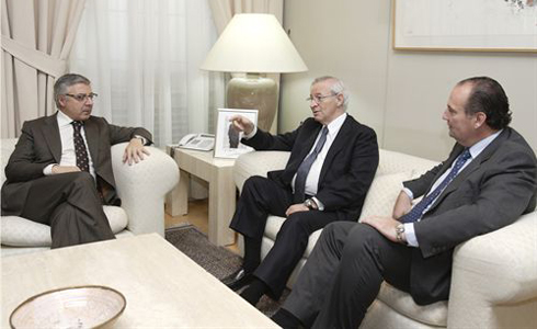Pepe Blanco amb els presidents de les Càmeres de Barcelona i València