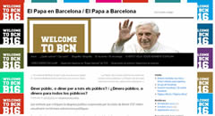 Aspecte d'un blog dedicat a la visita del papa a Barcelona