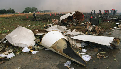 Restes de l'avió Concorde després de l'accident del juny del 2000