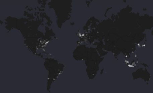 Mapa de l'activitat mundial de Twitter