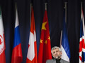 Imatge de Jalili, el portaveu de l'Iran, durant la reunió a Ginebra. (Foto: Reuters)
