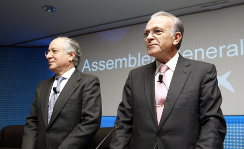 Isidré Fainé i Joan Maria Nin, presidint l'Assemblea General de la Caixa9