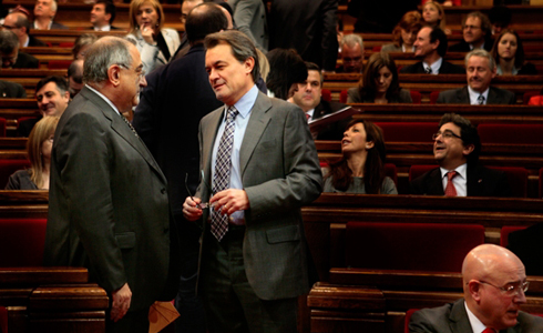 Artru Mas y Joaquim Nadal al Parlament
