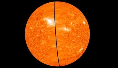 Imatge del sol presa el dos de febrer, encara amb una escletxa al mig, de la zona de la qual falten dades per arribar a la NASA / NASA