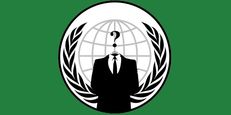La bandera del grup de hackers Anonymous.
