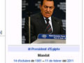 Hosni Mubarak ja és història a la Viquipèdia. (Foto: Viquipèdia)