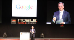 El director general de Google, Eric Schmidt, al Congrés Mundial de Mòbils