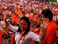 Keiko Fujimori, filla de l'expresident Alberto Fujimori, en un acte de la campanya electoral.