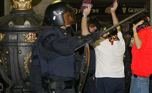 Detinguts durant la celebració dela victòria del Barça
