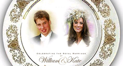 Un plat commemoratiu del casament entre el príncep Guillem i Kate Middelton
