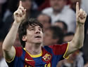 Messi celebra un gol sobre la gespa del Bernabéu. (Foto: EFE)