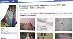 La pàgina de Facebook on es recullen les imatges que han aparegut arrosegades pels tornados.