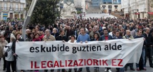 Mobilitzacions al País Basc contra la il·legalització de Bildu
