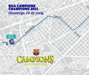 Barcelona es prepara per a la rua de celebració de la quarta Champions