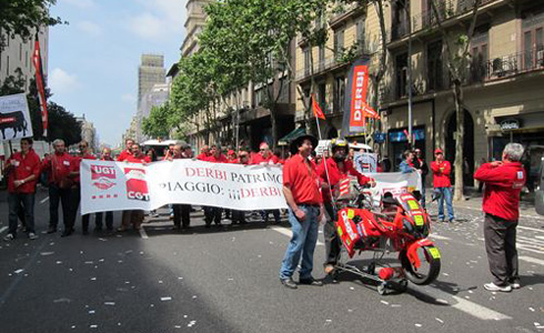 Manifestació dels treballadors de Derbi