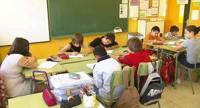 Alumnes en una classe
