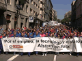 Els treballadors d'Alstom durant una de les marxes en protesta contra l'ERO