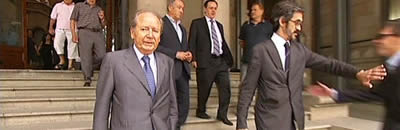 El constructor Josep Lluís Núñez, sortint del tribunal.