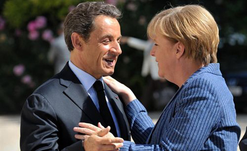 Angel Merkel i Nicolas Sarkozy molt amistosos
