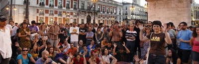 Assemblea d'indignats del passat 23 d'agost a la Puerta del Sol (Foto: EFE)