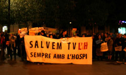 Protesta contra el tancament de TV L'Hospitalet
