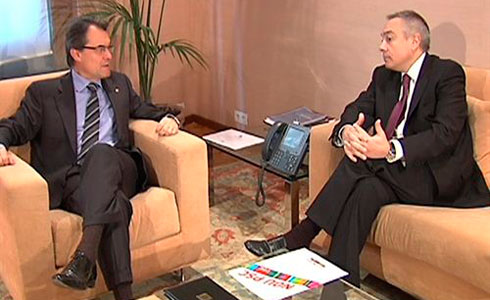 Pere Navarro y Artur Mas reunidos en la Generalitat