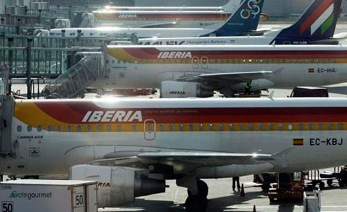 9Avions d'Iberia en l'aeroport