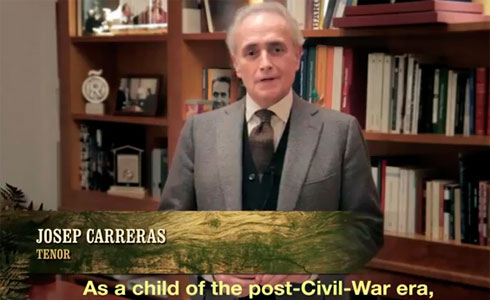 Josep Carreras en un video promocional de Pa Negre