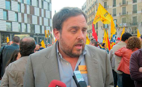 Oriol Junqueras en la manifestació del 29M