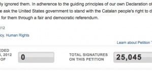 Ja s'han aconseguit les 25.000 signatures per l'autodeterminació de Catalunya a la web de la Casa Blanca