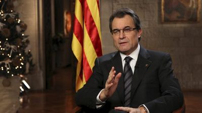 El president de la Generalitat, Artur Mas, durant el discurs de Cap d'Any 