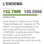 'L'endemà' d'Isona Passola ha superat els 150 mil euros recaptats en tan sols dotze dies