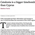 'Catalunya és una bomba de rellotgeria més gran que Xipre', diu un columnista del The Times