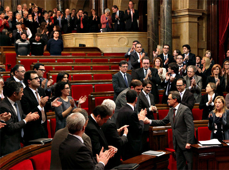 El Parlament just després d'aprovar la Declaració de Sobirania