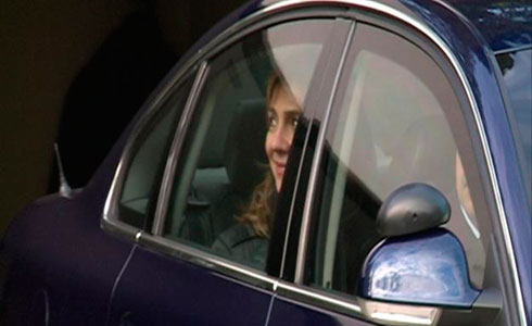 La Infanta Cristina dentro de un coche