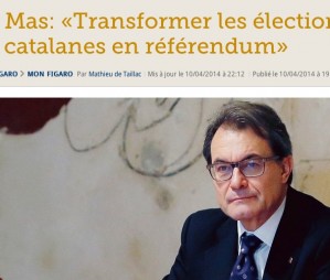 Mas, a Le Figaro: 'Si cal, transformarem les eleccions en un referèndum'