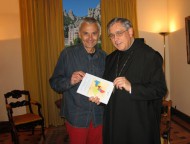 El periodista Manel Mesquita, l'abat de Montserrat Josep Maria Soler i el llibre de les annexions FOTOS: CARME YLLA / INFOGRAFIA: PEP CABALLÉ