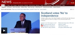 Els diaris escocesos i britànics reaccionen al no a la independència