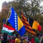 La bandera catalana, a la Desfilada de les Nacions de la marató de Nova York