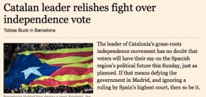 Forcadell al Financial Times: 'No seria intel·ligent que el govern espanyol enviés la policia el 9-N'