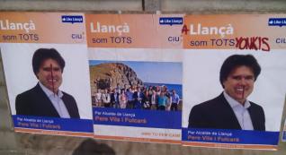 CiU de Llançà denuncia pintades a cartells que simulen un tret al cap al candidat 