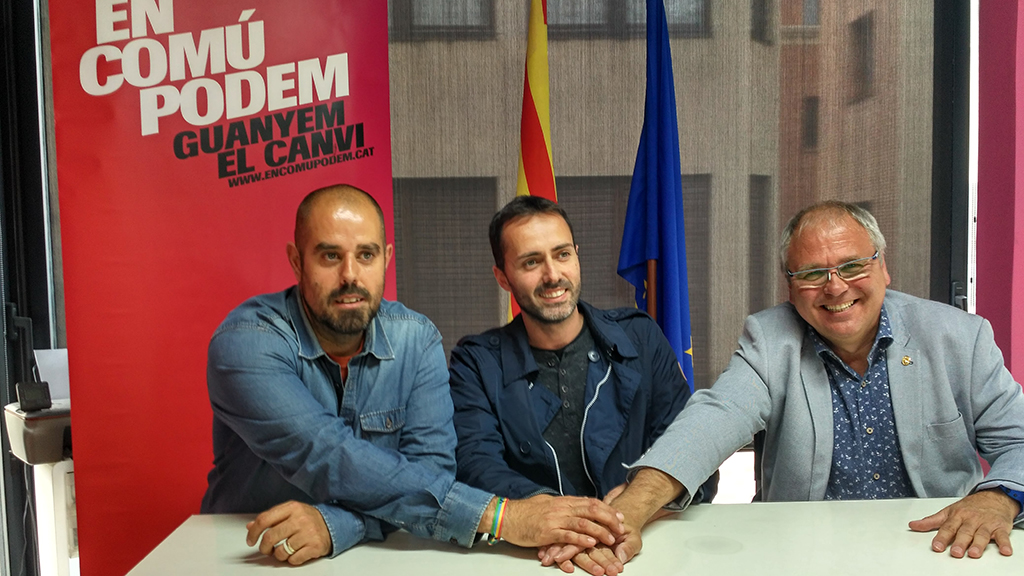 David Jarque (ICV), Jordi Jordan (Movem) i Félix Alonso (En Comú Podem)