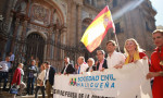 Pablo Montesinos, junto a Carolina España y Paco de la Torre, en la manifestación de Sociedad Civil Malagueña