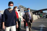 La ministra de Asuntos Exteriores, Arancha González Laya, este miércoles, durante su visita al Campo de Gibraltar.