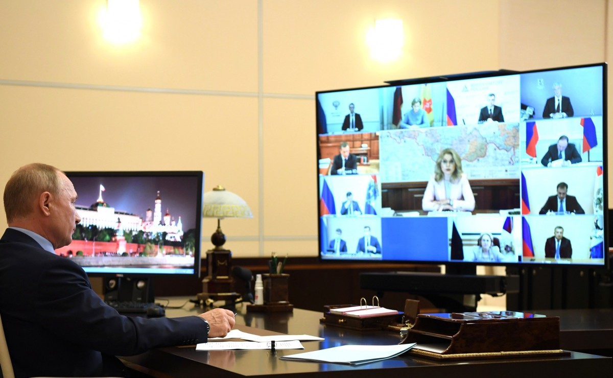 Putin, reunit per videoconferència amb autoritats sanitàries russes