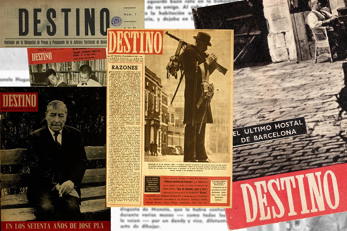 Diverses portades de  \'Destino\', fundada a Burgos el 1937.
