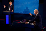 Trump y Biden durante el primer debate electoral.