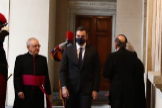 Pedro Sánchez, a su llegada al Vaticano.