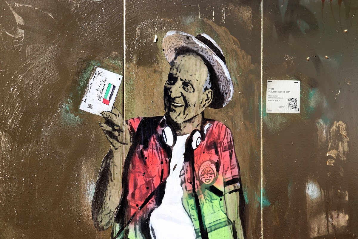 Un grafiti de Joan Carles I a Barcelona